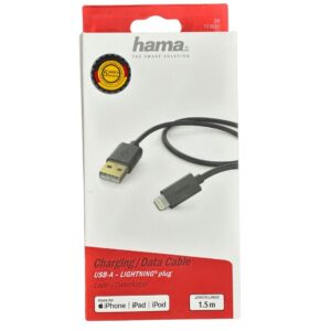 Hama Data Lightning Cable 1M Black(173635)