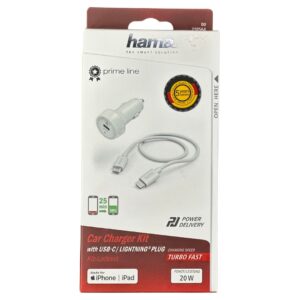 Hama PD Car Charger Turbo Fast with Lightning Cable (210564)