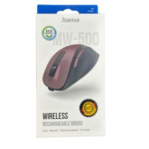 Hama Rechargeable Optical 6 Button Wireless Mouse MW500 Red (173033)