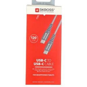 SKROSS USB -C to USB-C Cable Space Grey With Metal Braiding (26113)