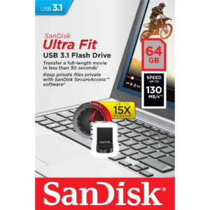 SANDISK ULTRA FIT USB 3.1 FLASH DRIVE 64GB