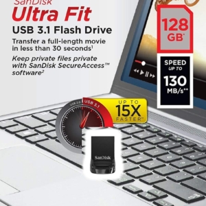SANDISK ULTRA FIT USB 3.1 FLASH DRIVE 128GB